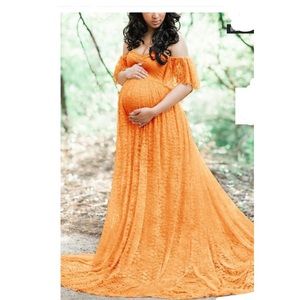 Glamix off shoulders lace maternity dress